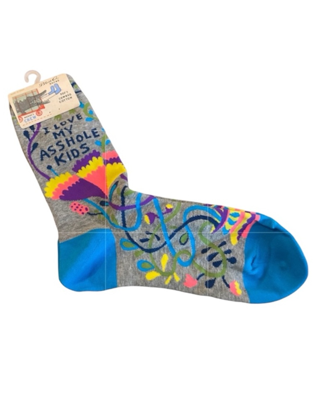 Blue Q Socks I Love My A**hole Kids Women’s Crew Socks Novelty Swear Word A-Hole